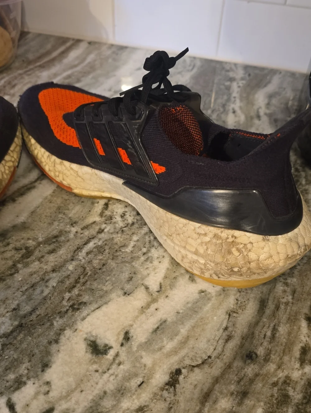 Adidas Men’s Ultraboost Knit Running Shoes - Black & Orange